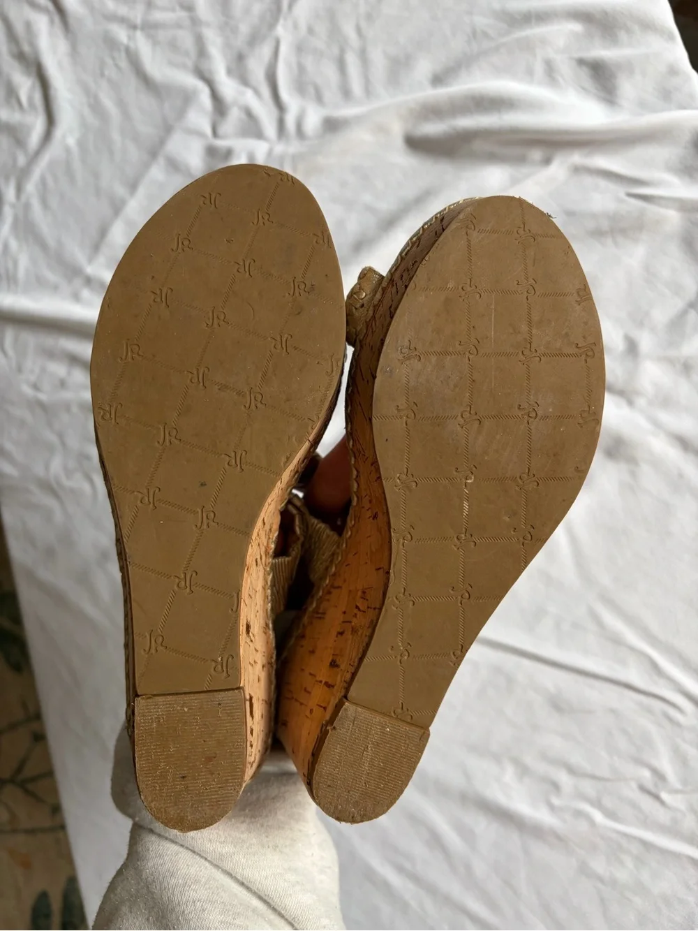 Jack Rogers Lauren Gold Leather Wedge Sandals